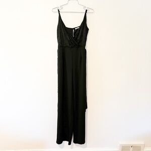Francesca's Collection Mi Ami Black Cowl Neck Jumpsuit sz S